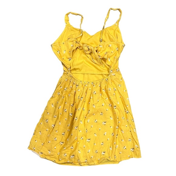 Hollister Yellow Floral Dress Women’s Size Medium EUC TieBack Sundress - Picture 2 of 9